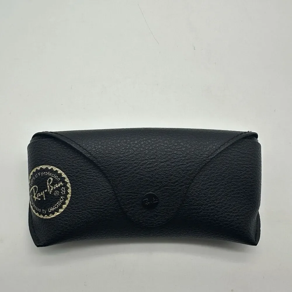 Lot of 4 Ray-Ban Sunglasses Cases Black Textured Leather Replacement Snap